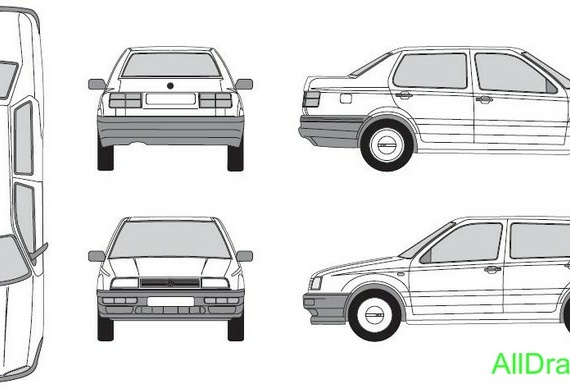 Volkswagen Jetta (Фольцваген Джетта) - чертежи (рисунки) автомобиля
